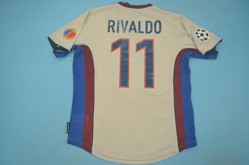 Thailand Quality(AAA) 1999/01 Barcelona Away Retro Soccer Jersey