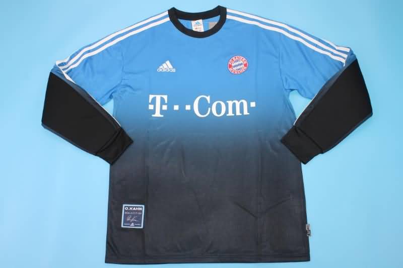 Thailand Quality(AAA) 2002/03 Bayern Munich Goalkeeper Black Blue Long Retro Soccer Jersey