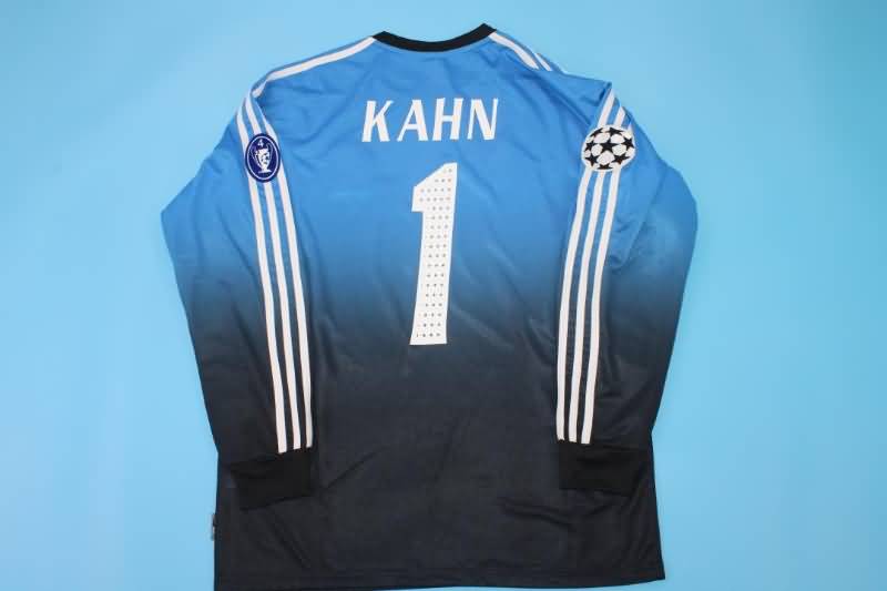 Thailand Quality(AAA) 2002/03 Bayern Munich Goalkeeper Black Blue Long Retro Soccer Jersey