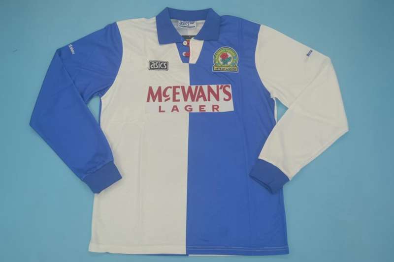 Thailand Quality(AAA) 1994/95 Blackburn Home Retro Soccer Jersey(L/S)