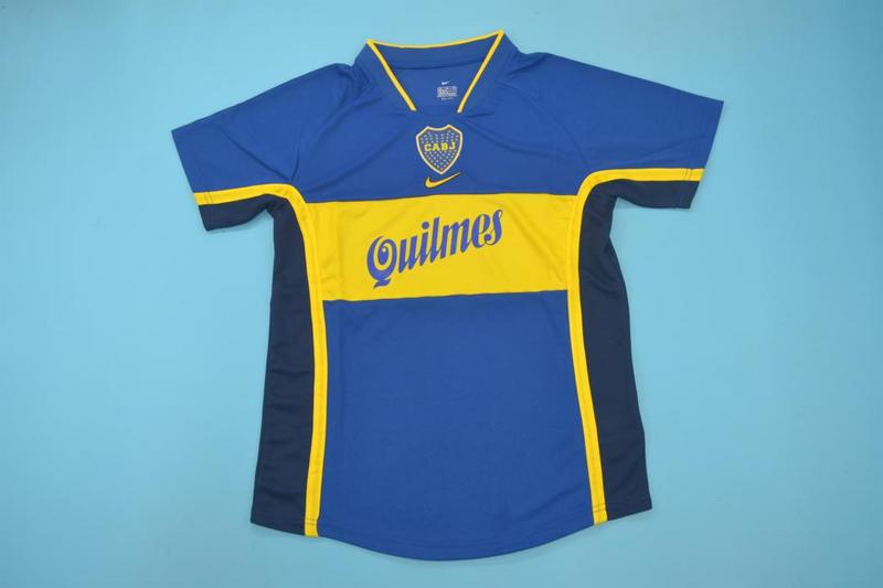 Thailand Quality(AAA) 2001 Boca Juniors Home Retro Soccer Jersey