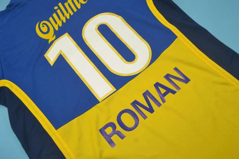 Thailand Quality(AAA) 2001 Boca Juniors Home Retro Soccer Jersey