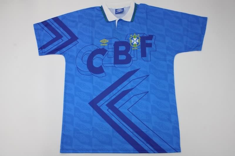 Thailand Quality(AAA) 1992 Brazil Away Retro Soccer Jersey