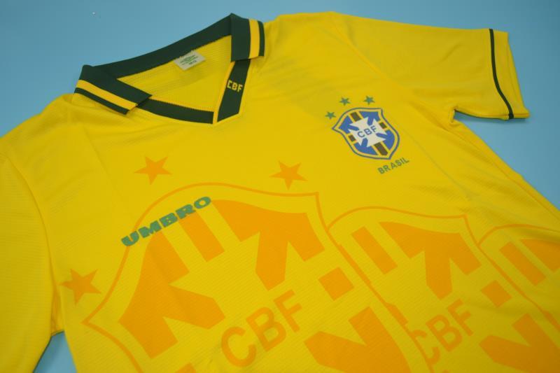 Thailand Quality(AAA) 1994 Brazil Retro Home Soccer Jersey