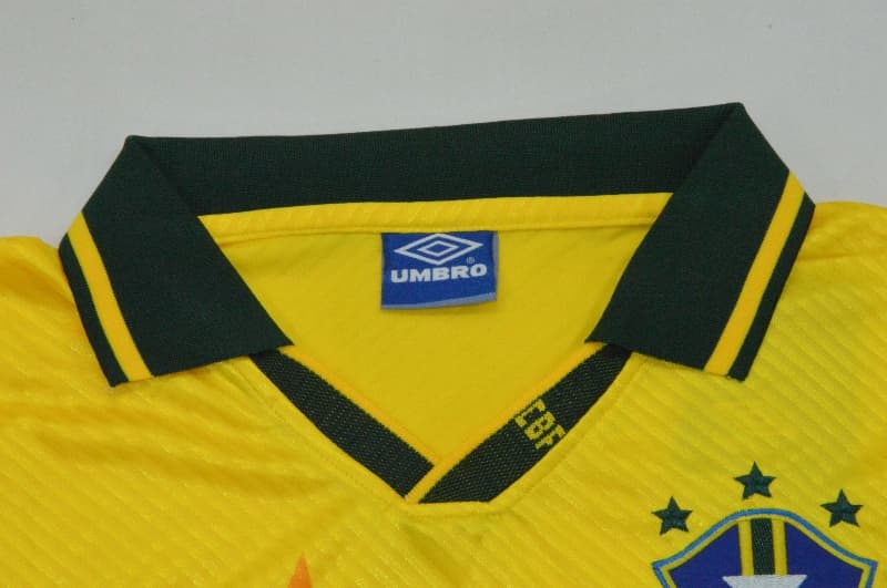 Thailand Quality(AAA) 1994 Brazil Home Retro Long Sleeve Soccer Jersey