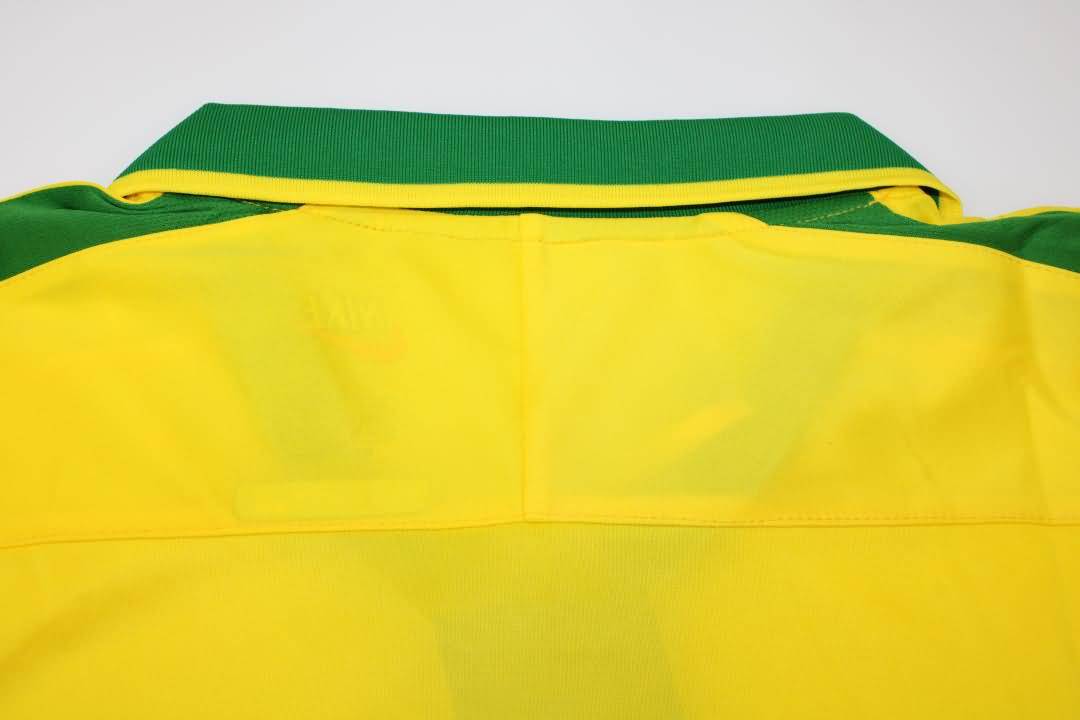 Thailand Quality(AAA) 1997 Brazil Home Retro Soccer Jersey