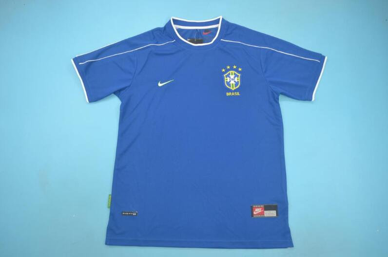 Thailand Quality(AAA) 1998 Brazil Away Retro Soccer Jersey