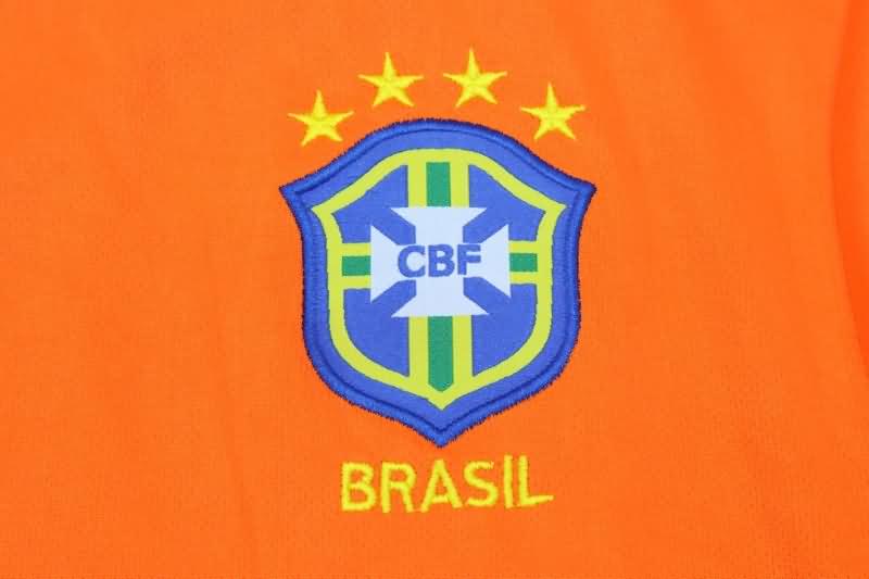 Thailand Quality(AAA) 1998 Brazil Goalkeeper Orange Retro Soccer Jersey