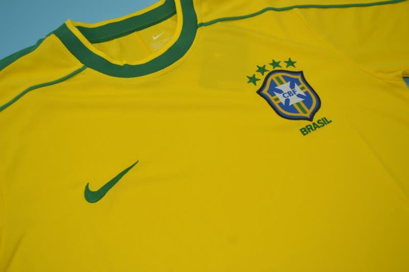 Thailand Quality(AAA) 1998 Brazil Home Retro Soccer Jersey