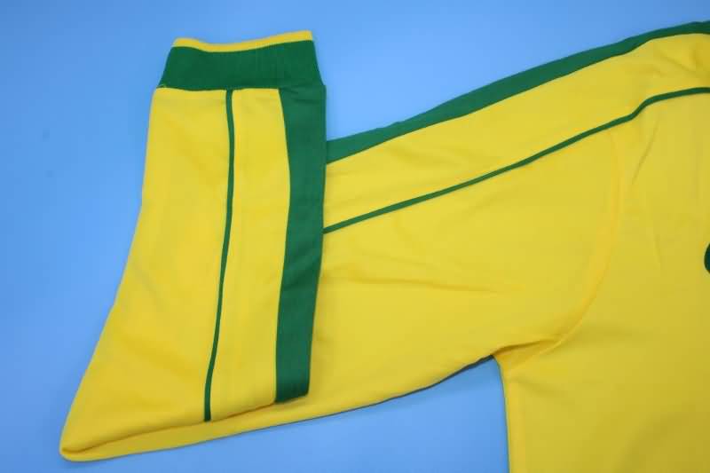 Thailand Quality(AAA) 1998 Brazil Retro Home Long Slevee Soccer Jersey