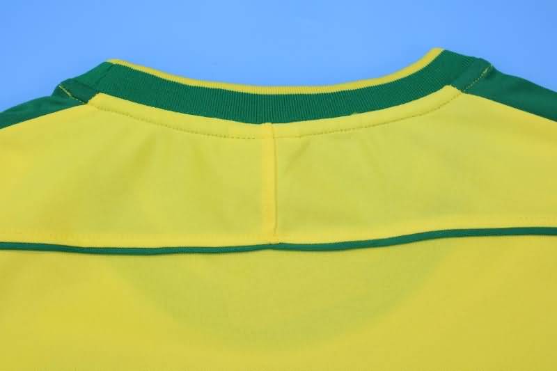 Thailand Quality(AAA) 1998 Brazil Retro Home Long Slevee Soccer Jersey