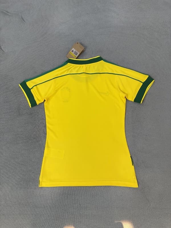 Thailand Quality(AAA) 1998 Brazil Home Retro Women Soccer Jersey