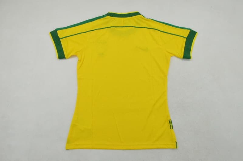 Thailand Quality(AAA) 1998 Brazil Home Retro Women Soccer Jersey