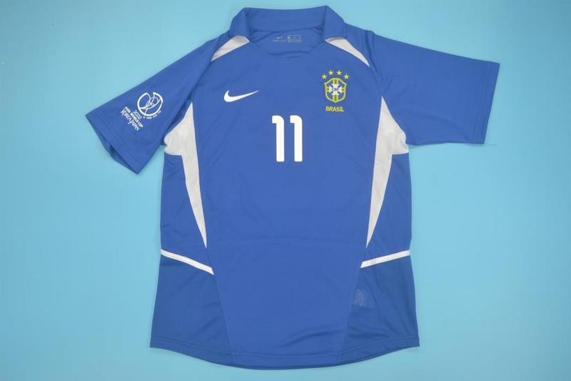 Thailand Quality(AAA) 2002 Brazil Away Retro Soccer Jersey