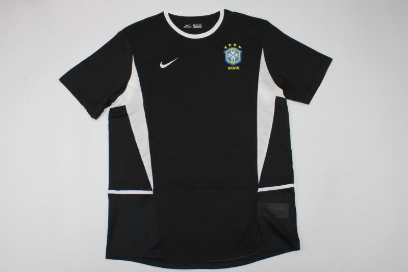 Thailand Quality(AAA) 2002 Brazil Goalkeeper Black Retro Soccer Jersey