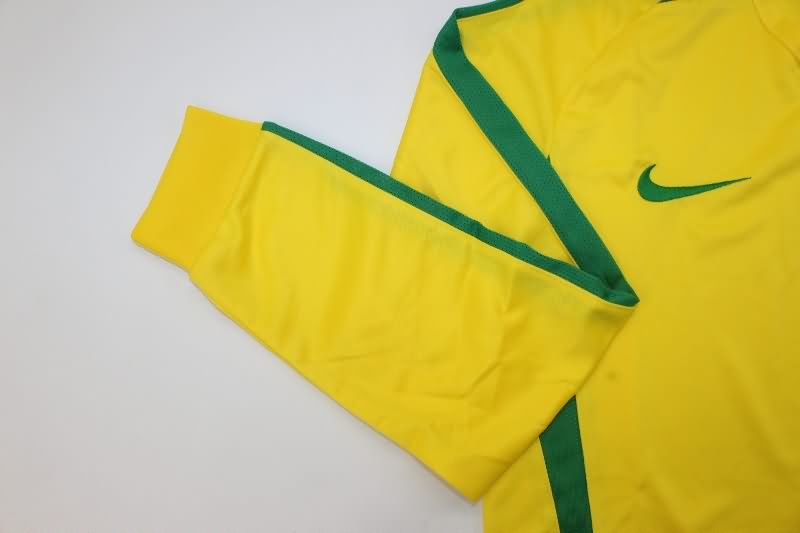 Thailand Quality(AAA) 2002 Brazil Home Long Sleeve Retro Soccer Jersey
