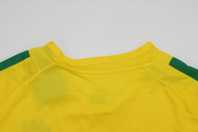 Thailand Quality(AAA) 2002 Brazil Home Long Sleeve Retro Soccer Jersey