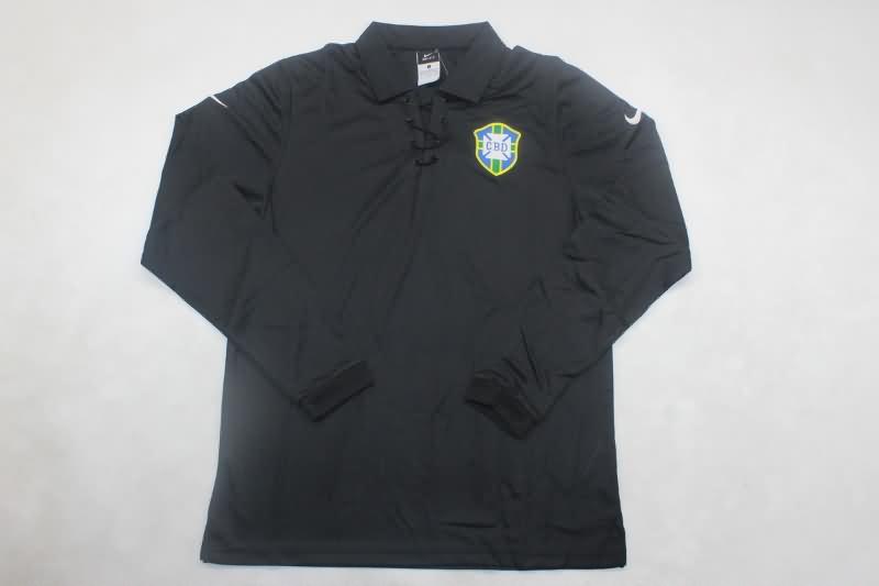 Thailand Quality(AAA) 2004 Brazil Goalkeeper Black Long Sleeve Retro Soccer Jersey