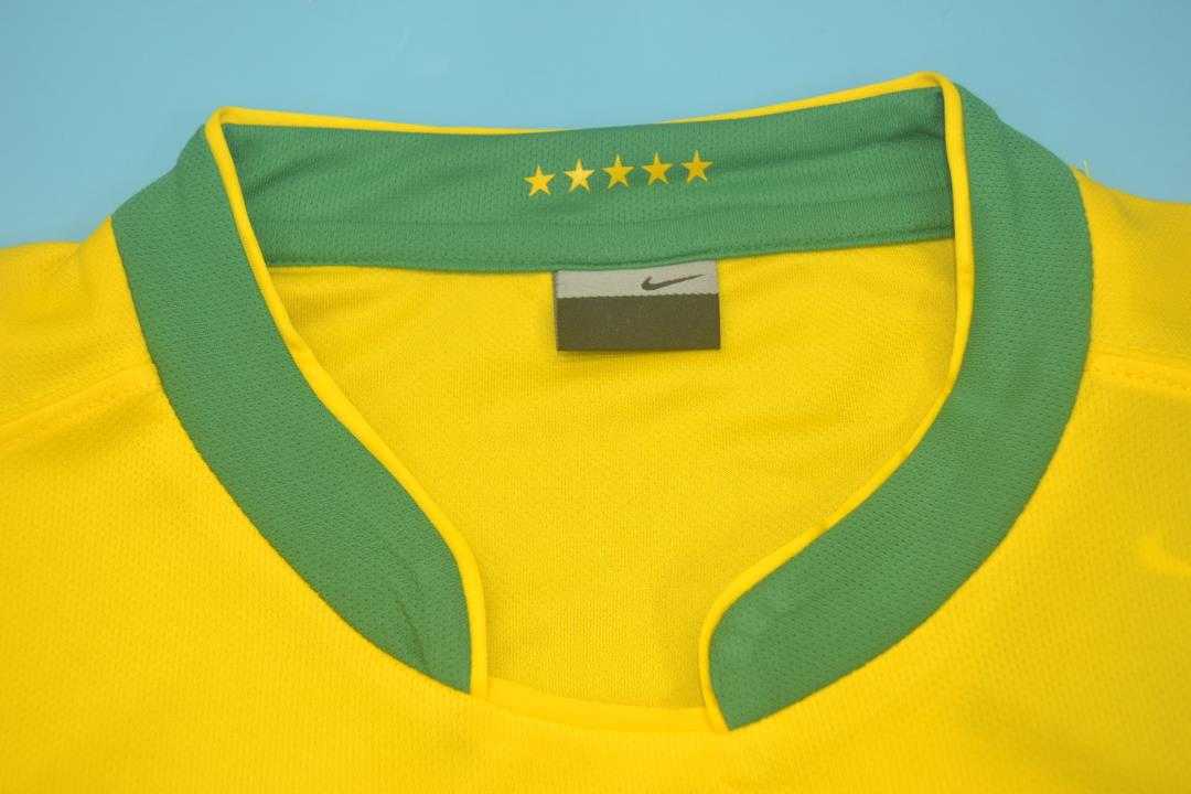 Thailand Quality(AAA) 2006 Brazil Home Retro Soccer Jersey