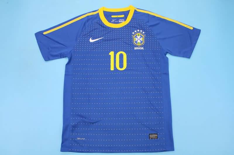 Thailand Quality(AAA) 2010 Brazil Away Retro Soccer Jersey