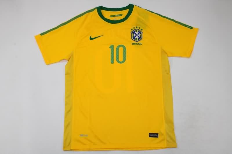 Thailand Quality(AAA) 2010 Brazil Home Retro Soccer Jersey