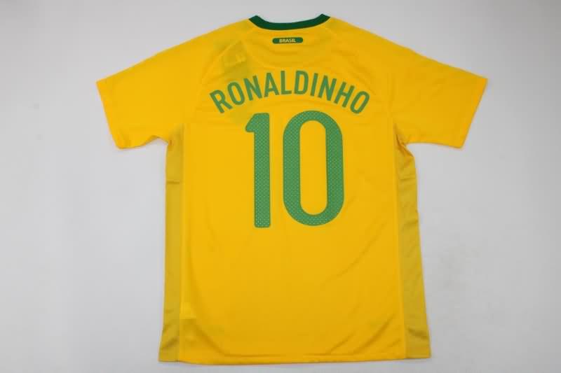 Thailand Quality(AAA) 2010 Brazil Home Retro Soccer Jersey