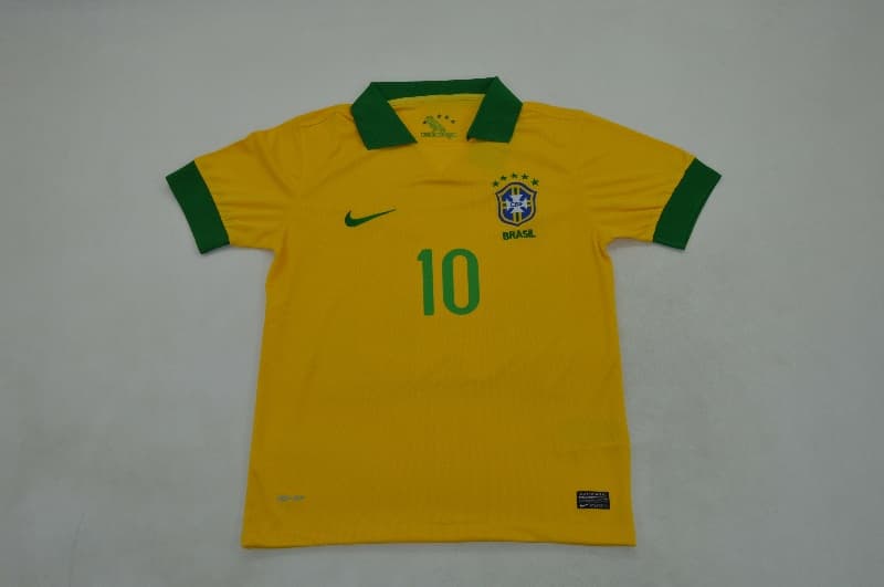 Thailand Quality(AAA) 2013 Brazil Home Retro Soccer Jersey