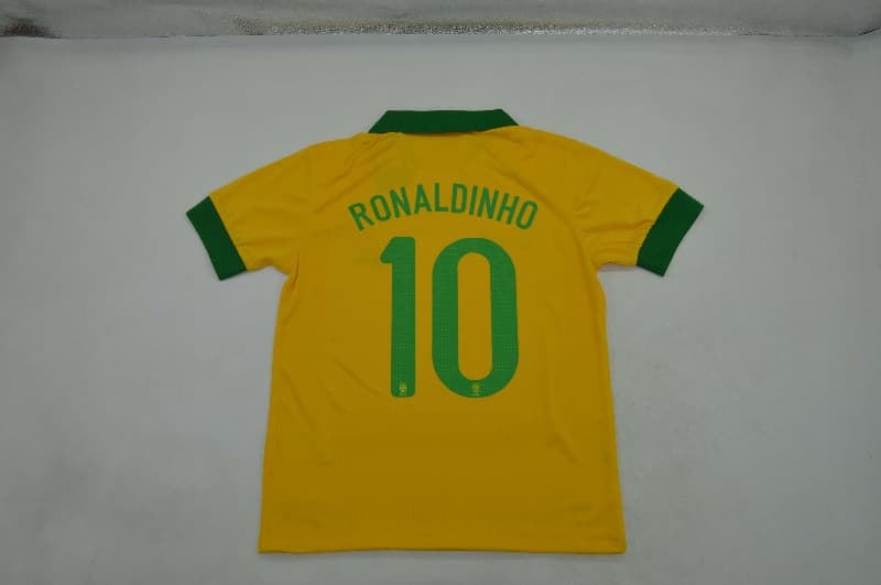 Thailand Quality(AAA) 2013 Brazil Home Retro Soccer Jersey