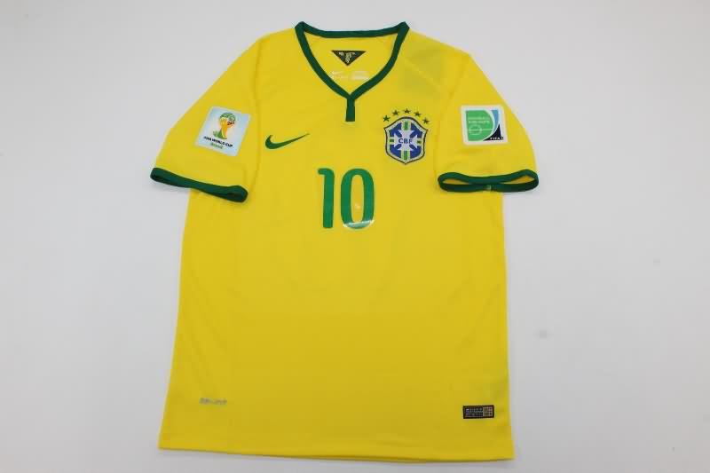 Thailand Quality(AAA) 2014 Brazil Home Retro Soccer Jersey