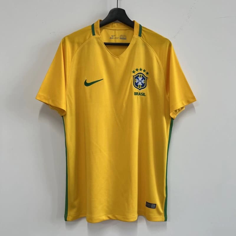 Thailand Quality(AAA) 2016 Brazil Home Retro Soccer Jersey Thailand Quality(AAA) 2016 Brazil Home Retro Soccer Jersey