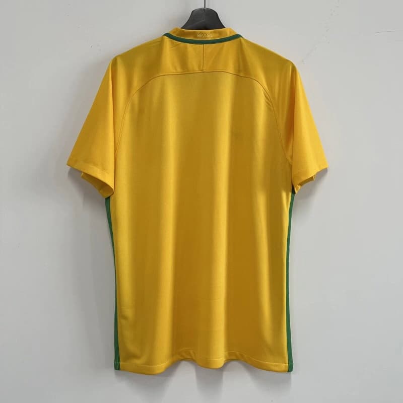 Thailand Quality(AAA) 2016 Brazil Home Retro Soccer Jersey