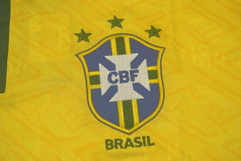 Thailand Quality(AAA) 1991/93 Brazil Retro Home Soccer Jersey