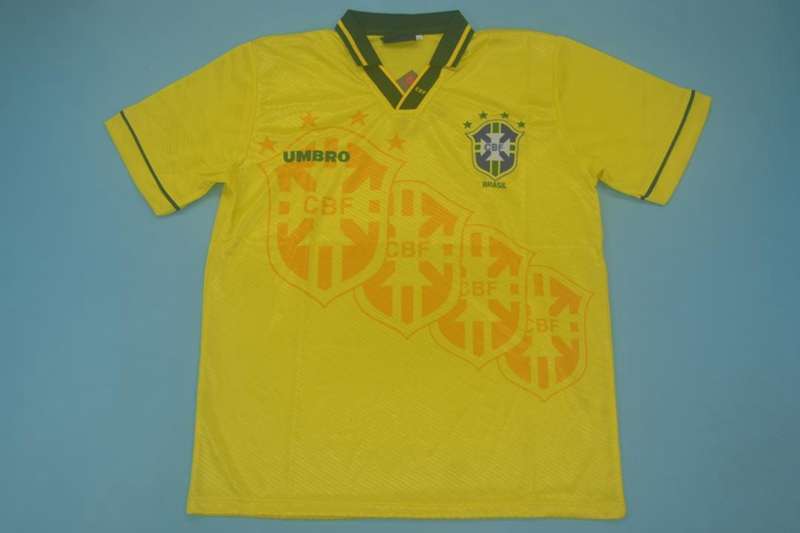 Thailand Quality(AAA) 1994/95 Brazil Retro Home Soccer Jersey