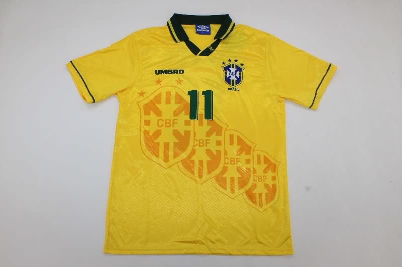 Thailand Quality(AAA) 1994/95 Brazil Retro Home Soccer Jersey
