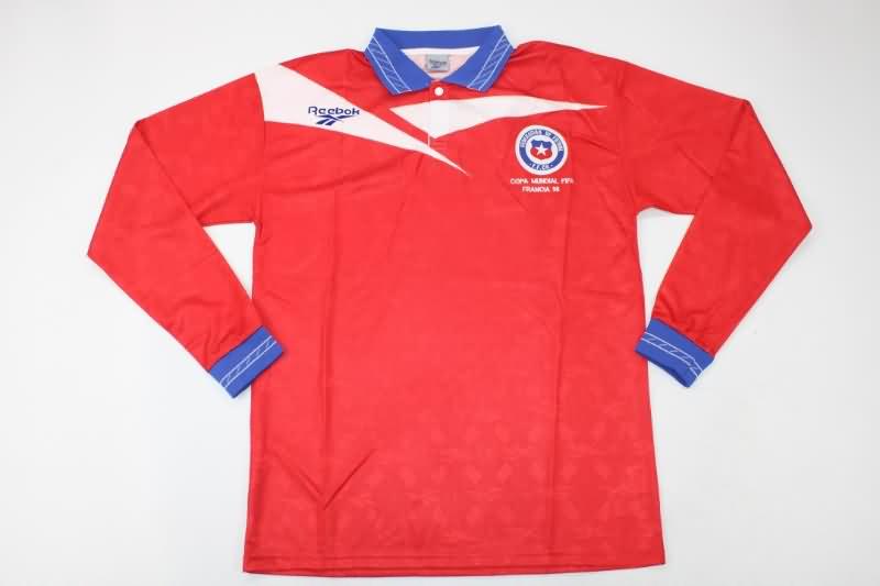 Thailand Quality(AAA) 1998 Chile Home Long Slevee Retro Soccer Jersey