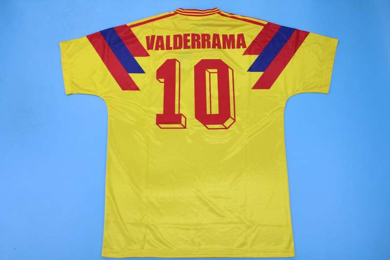 Thailand Quality(AAA) 1990 Colombia Home Retro Soccer Jersey