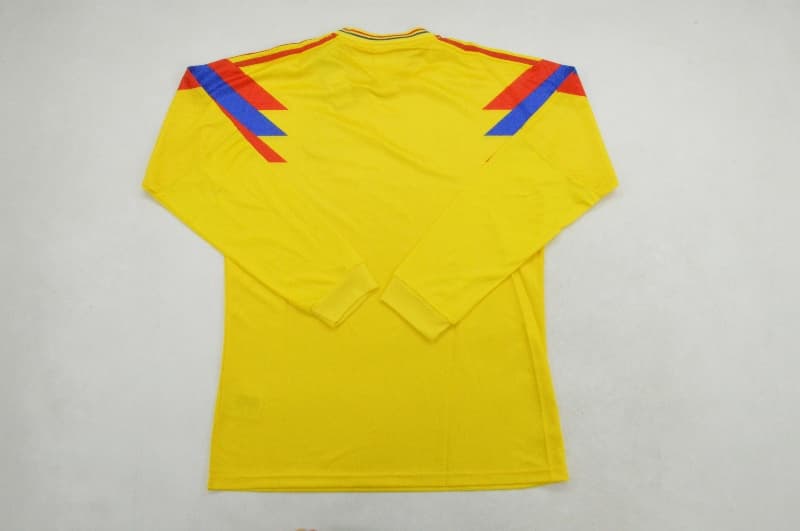 Thailand Quality(AAA) 1990 Colombia Home Retro Long Sleeve Soccer Jersey