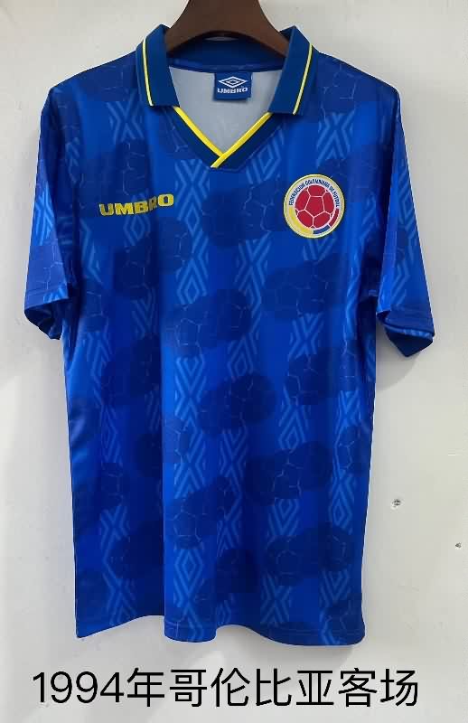 Thailand Quality(AAA) 1994 Colombia Away Retro Soccer Jersey