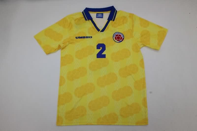 Thailand Quality(AAA) 1994 Colombia Home Retro Soccer Jersey