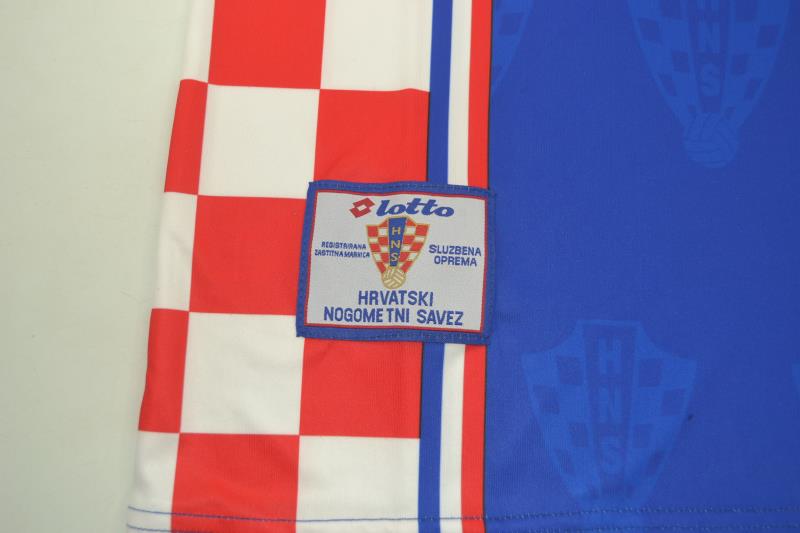 Thailand Quality(AAA) 1998 Croatia Away Retro Soccer Jersey