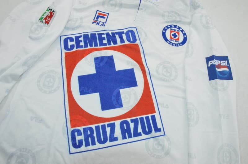 Thailand Quality(AAA) 1997/98 Cruz Azul Away Retro Long Sleeve Soccer Jersey