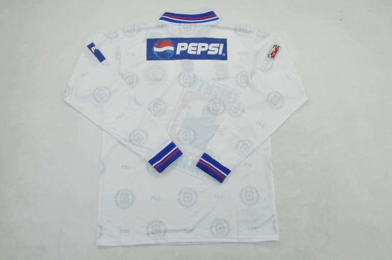 Thailand Quality(AAA) 1997/98 Cruz Azul Away Retro Long Sleeve Soccer Jersey