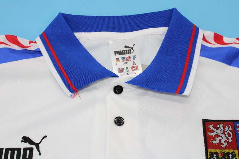 Thailand Quality(AAA) 1996 Czech Away Retro Soccer Jersey