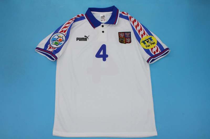 Thailand Quality(AAA) 1996 Czech Away Retro Soccer Jersey