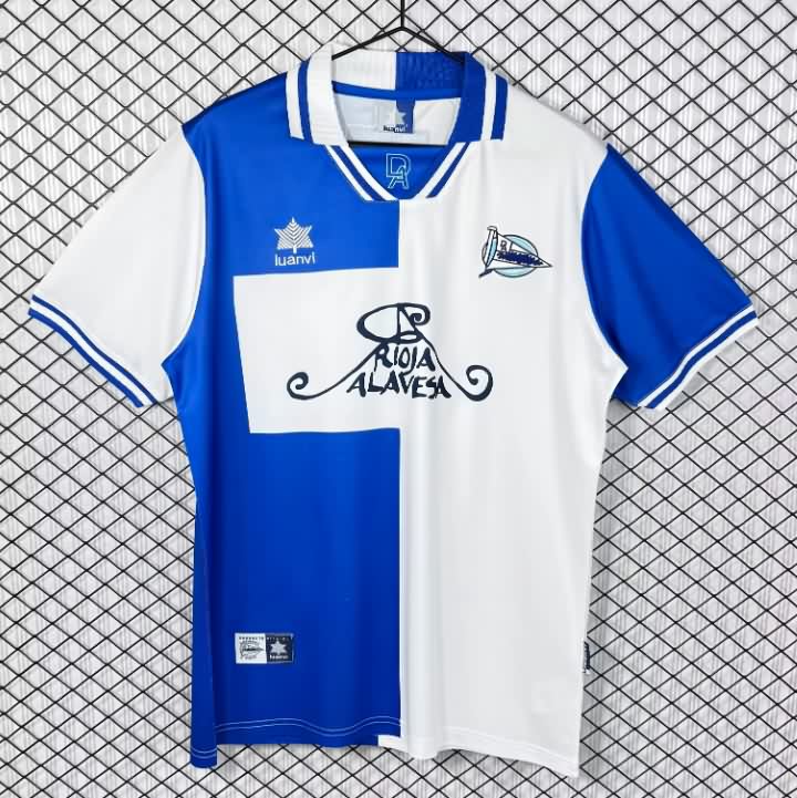 Thailand Quality(AAA) 2000/01 Deportivo Alaves European Home Retro Soccer Jersey