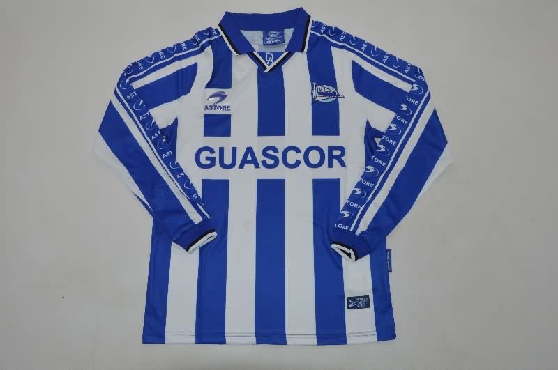 Thailand Quality(AAA) 1998/99 Deportivo Alaves Home Retro Long Sleeve Soccer Jersey
