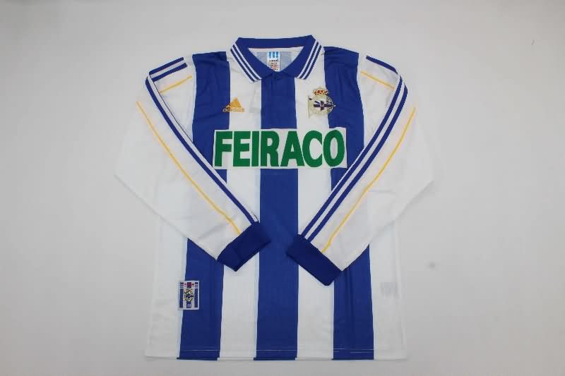 Thailand Quality(AAA) 1999/00 Deportivo La Coruna Home Long Sleeve Retro Soccer Jersey
