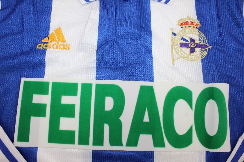 Thailand Quality(AAA) 1999/00 Deportivo La Coruna Home Long Sleeve Retro Soccer Jersey