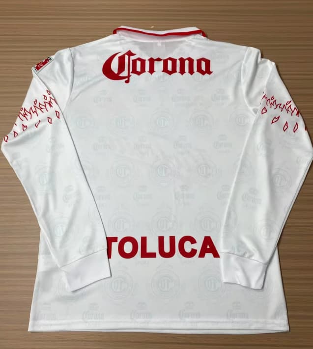 Thailand Quality(AAA) 1996/97 Deportivo Toluca Away Retro Long Sleeve Soccer Jersey