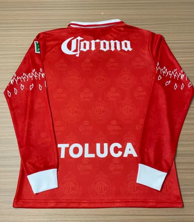 Thailand Quality(AAA) 1996/97 Deportivo Toluca Home Retro Long Sleeve Soccer Jersey